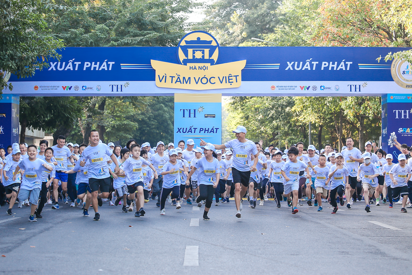 Giải chạy S-Race đã trở thành một hoạt động thường niên và được yêu thích của hàng triệu học sinh, sinh viên cả nước. (Ảnh: CTV/Vietnam+)