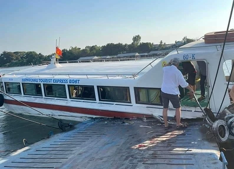 Hiện trường vụ tai nạn. (Nguồn: Sài Gòn Giải Phóng)