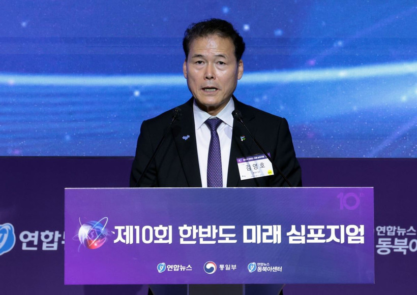 Bộ trưởng Bộ Thống nhất Hàn Quốc Kim Yung Ho phát biểu tại một sự kiện ở Seoul ngày 28/6/2024. (Ảnh: Yonhap/TTXVN)