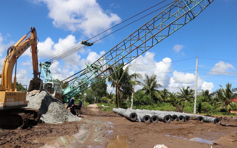 Giải phóng mặt bằng Dự án Cao tốc Bắc-Nam. (Nguồn: TTXVN)