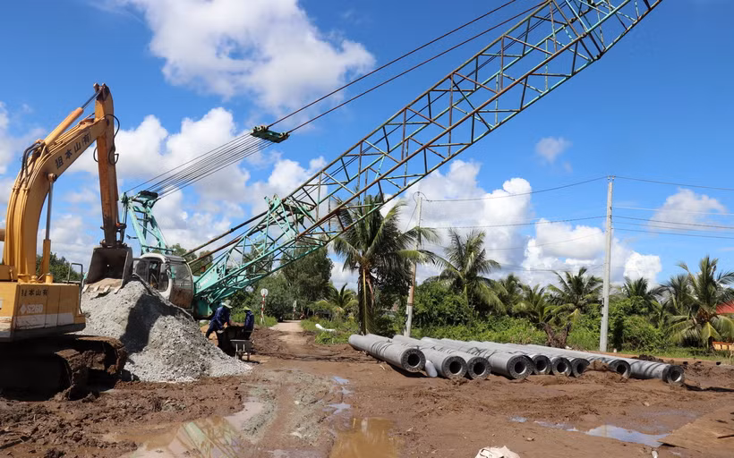 Giải phóng mặt bằng Dự án Cao tốc Bắc-Nam. (Nguồn: TTXVN)