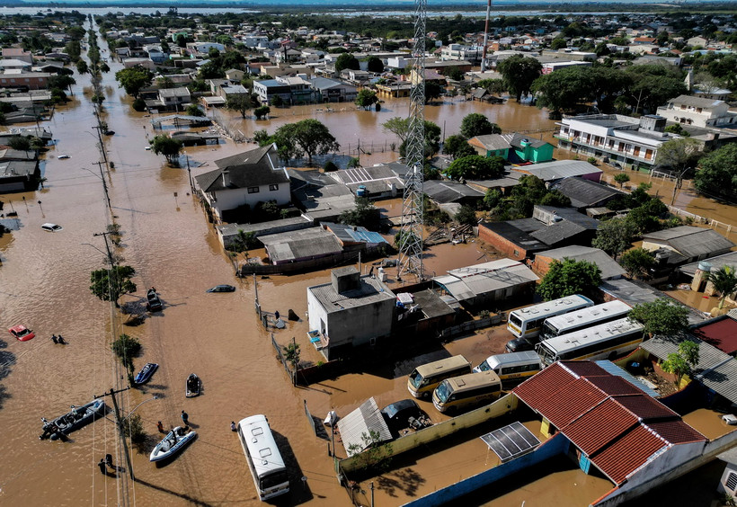 Ngập lụt tại bang Rio Grande do Sul, miền Nam Brazil ngày 9/5/2024. (Ảnh: AFP/TTXVN)