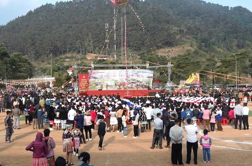 Lễ hội Gầu Tào ở Trạm Tấu, Yên Bái. (Nguồn: Vietnam+)