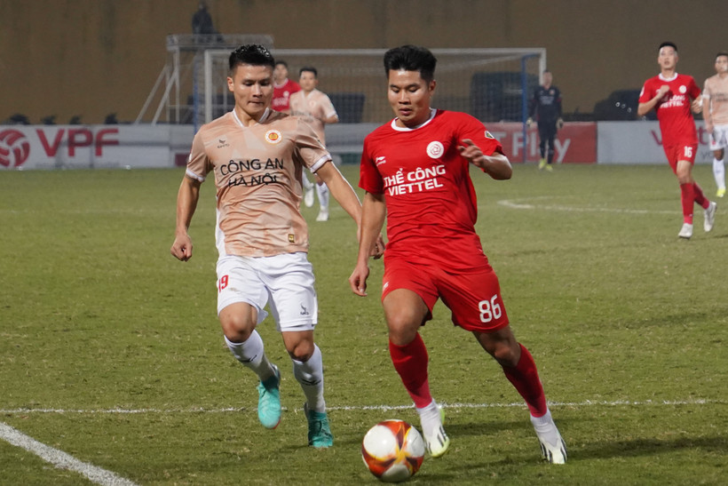 Thể Công-Viettel bất ngờ giành chiến thắng đậm 3-0 trước Công an Hà Nội. (Ảnh: Việt Anh/Vietnam+)