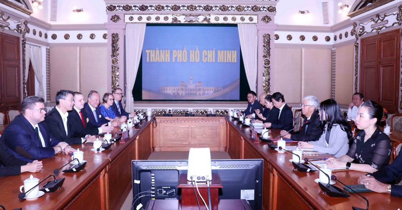 Quang cảnh buổi tiếp. (Ảnh: Xuân Khu/TTXVN)