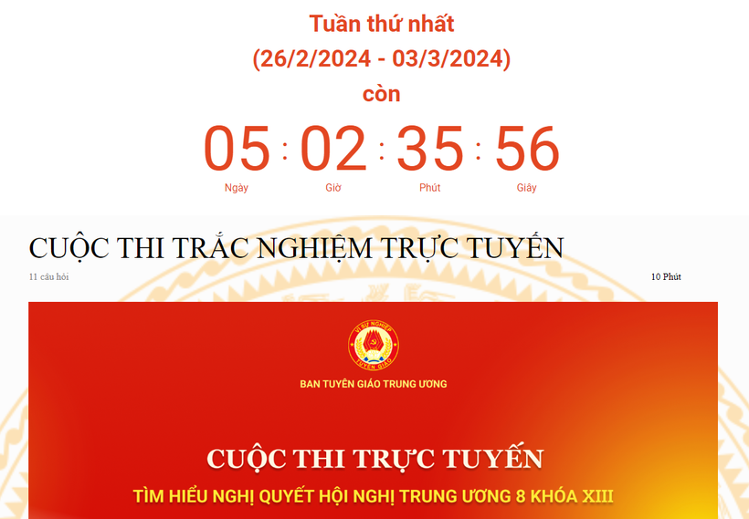 Cuộc thi diễn ra từ ngày 26/2 đến hết ngày 17/3.