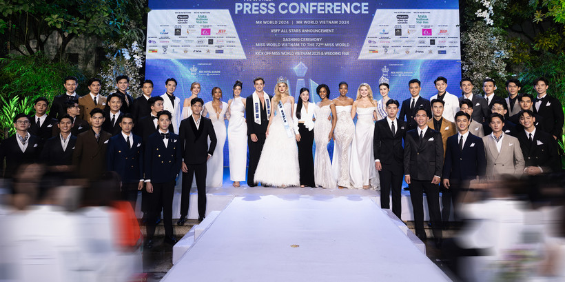Dàn thí sinh Việt Nam lọt vào Chung kết Mr World Vietnam 2024. Đêm 13/7 sẽ tìm ra gương mặt đại diện nước chủ nhà tham dự Mr World 2024. (Ảnh: BTC)