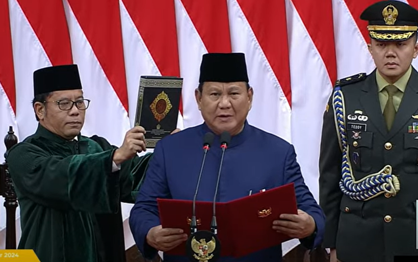 Lễ nhậm chức Tổng thống Indonesia của ông Prabowo. (Ảnh: TTXVN phát)