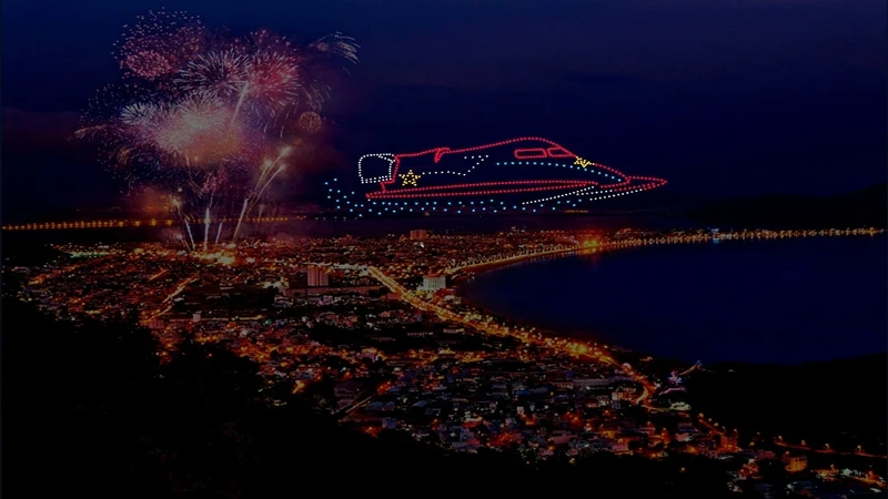 Mô phỏng Drone trên bầu trời Quy Nhơn (Ảnh do Loon Eyes Studio cung cấp).