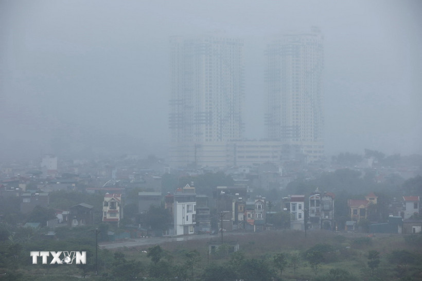 Không khí Hà Nội tiếp tục ở mức không lành mạnh. (Nguồn: TTXVN)