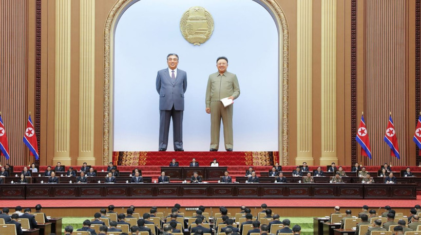 Toàn cảnh Kỳ họp lần thứ 9 Hội đồng Nhân dân Tối cao (Quốc hội) Triều Tiên khóa XIV tại Bình Nhưỡng, ngày 26-27/9/2023. (Ảnh: KCNA/TTXVN)