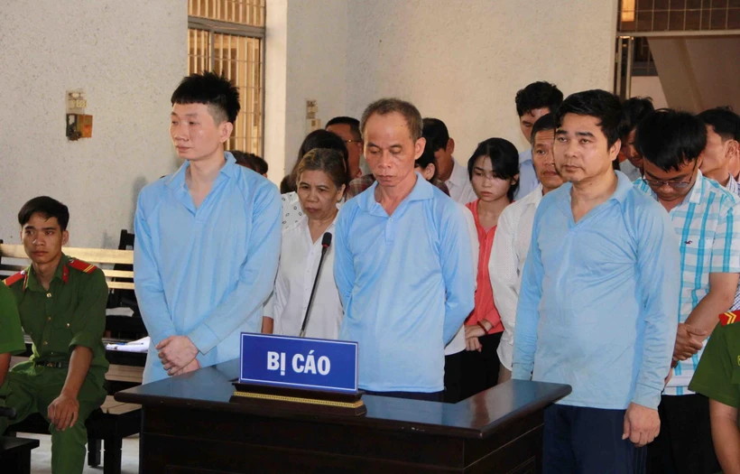 Các bị cáo tại phiên tòa. (Ảnh: Phạm Cường/TTXVN)