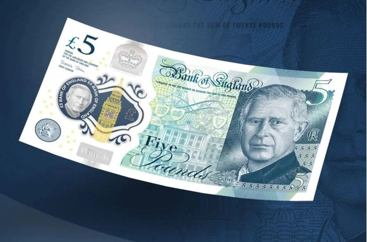 Mẫu thiết kế tiền giấy in hình Vua Charles III. (Ảnh: AP)