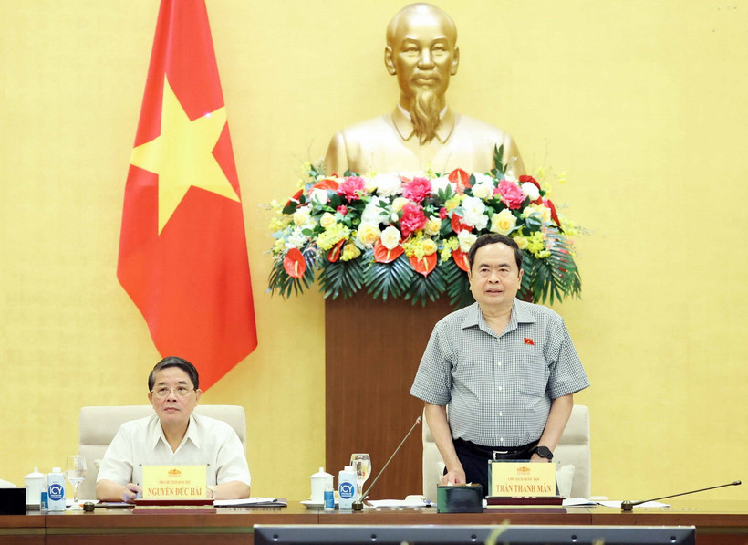 Chủ tịch Quốc hội Trần Thanh Mẫn phát biểu. (Ảnh: Thống Nhất/TTXVN)