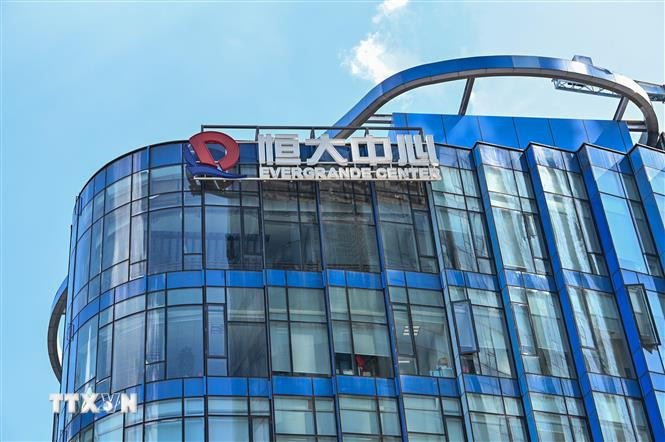 Tòa nhà của Tập đoàn bất động sản Evergrande tại Thượng Hải, Trung Quốc. (Nguồn: AFP/ TTXVN)
