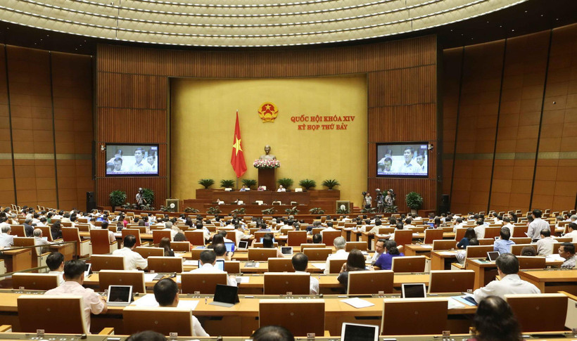 Quang cảnh phiên thảo luận tại hội trường Quốc hội sáng 12/6. (Ảnh: Doãn Tấn/TTXVN)