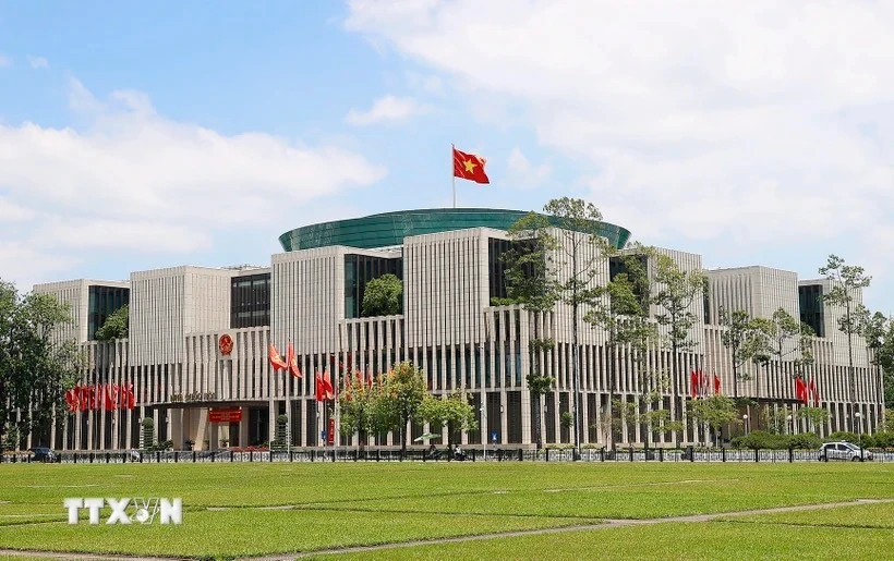 Nhà Quốc hội, nơi đang diễn ra kỳ họp thứ 7, Quốc hội khóa XV. (Ảnh: TTXVN)
