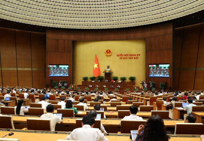 Quang cảnh Phiên thảo luận của Quốc hội. (Ảnh: Văn Điệp/TTXVN)