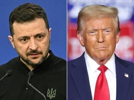 Tổng thống Ukraine Volodymyr Zelensky (trái) và Tổng thống đắc cử Mỹ Donald Trump. (Nguồn: Islandernews)