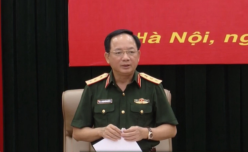 Thượng tướng Trịnh Văn Quyết phát biểu chỉ đạo tại phiên họp. (Ảnh: Hồng Pha/TTXVN phát)