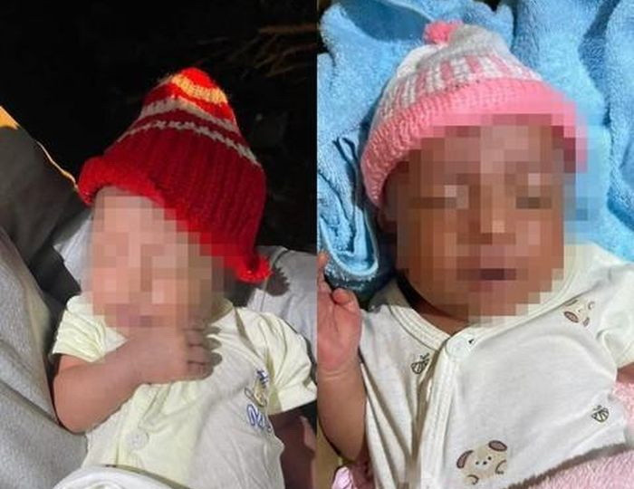 Hai trẻ bị bỏ rơi ven đường. (Nguồn: Công an Thành phố Hồ Chí Minh)