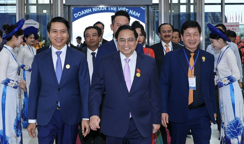 Thủ tướng Phạm Minh Chính đến dự Lễ Kỷ niệm. (Ảnh: Dương Giang/TTXVN)