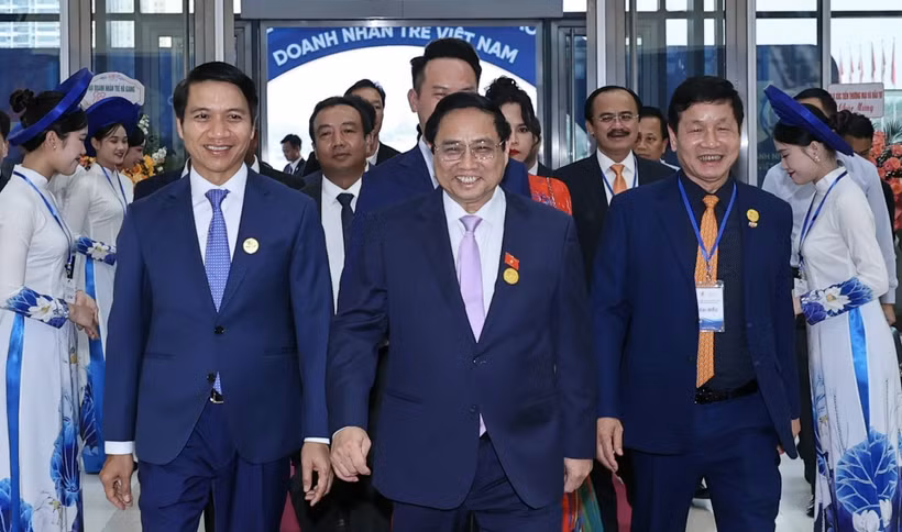 Thủ tướng Phạm Minh Chính đến dự Lễ Kỷ niệm. (Ảnh: Dương Giang/TTXVN)