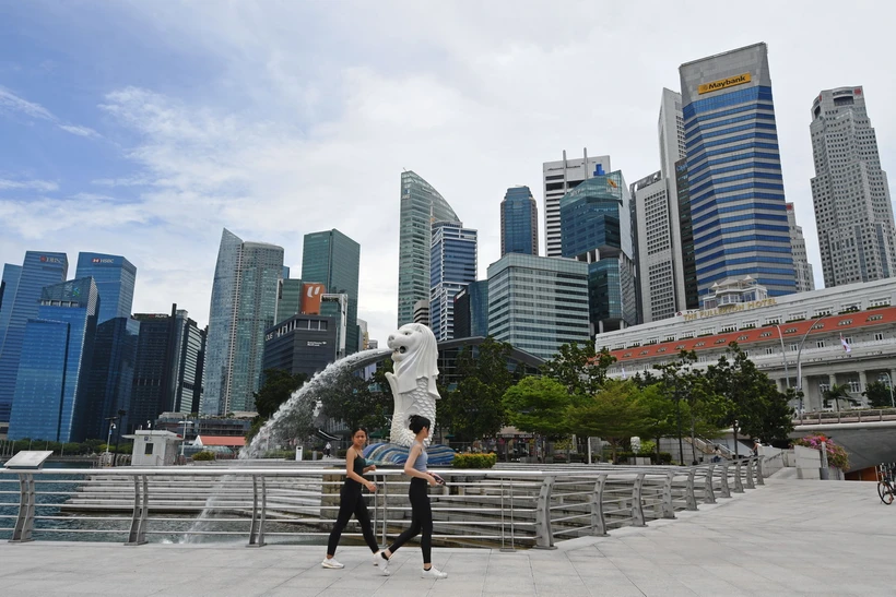 Công viên Merlion ở Singapore. (Nguồn: THX/TTXVN)