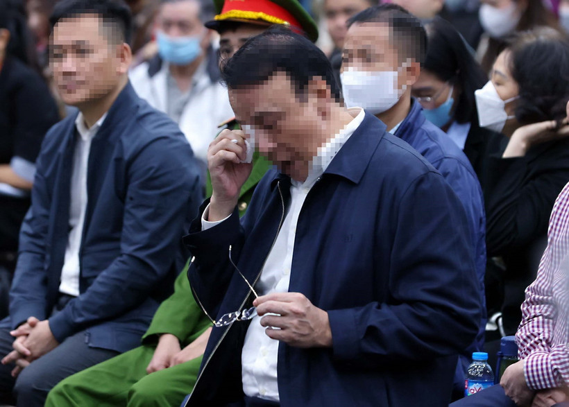 Bị cáo Đỗ Anh Dũng - Chủ tịch Hội đồng quản trị kiêm Tổng Giám đốc Công ty Tân Hoàng Minh tại phiên tòa. (Ảnh: Phạm Kiên/TTXVN)