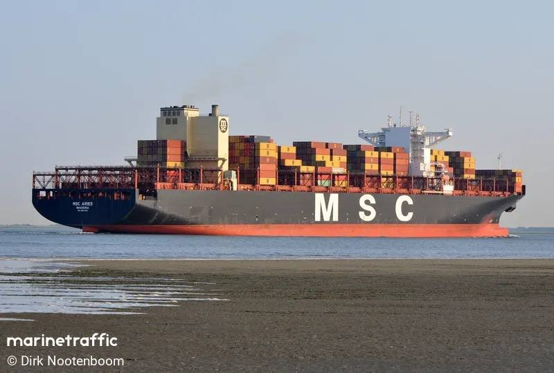 Tàu container mang tên 'MCS Aries'. (Nguồn: MarineTraffic)