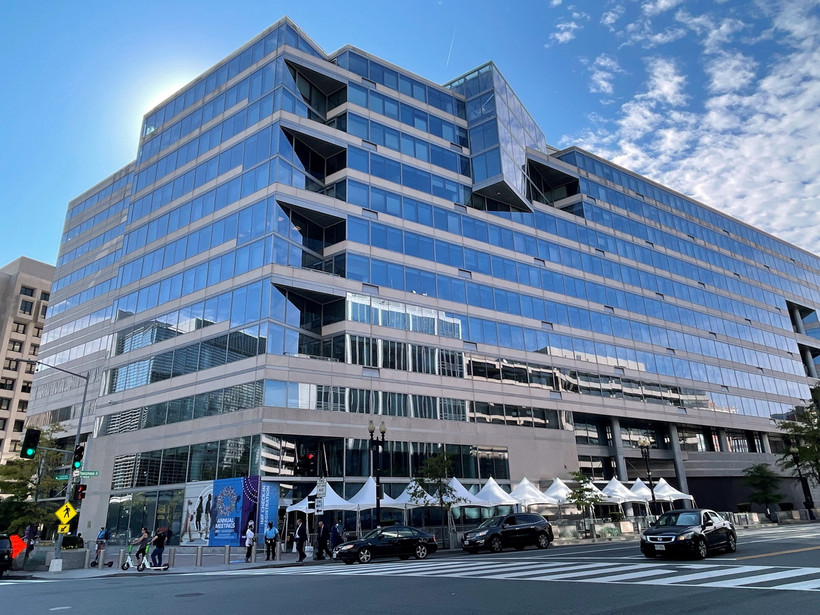 Trụ sở Quỹ Tiền tệ Quốc tế (IMF) tại Washington, DC. (Ảnh: AFP/TTXVN)