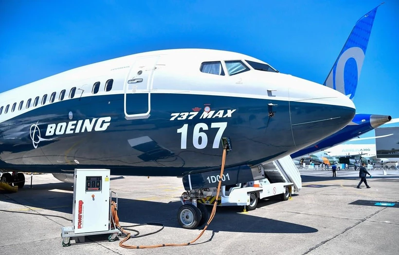 Máy bay Boeing 737 MAX 9 tại triển lãm quốc tế hàng không và không gian ở Bourget, Pháp, ngày 19/6/2017. (Nguồn: THX/TTXVN)