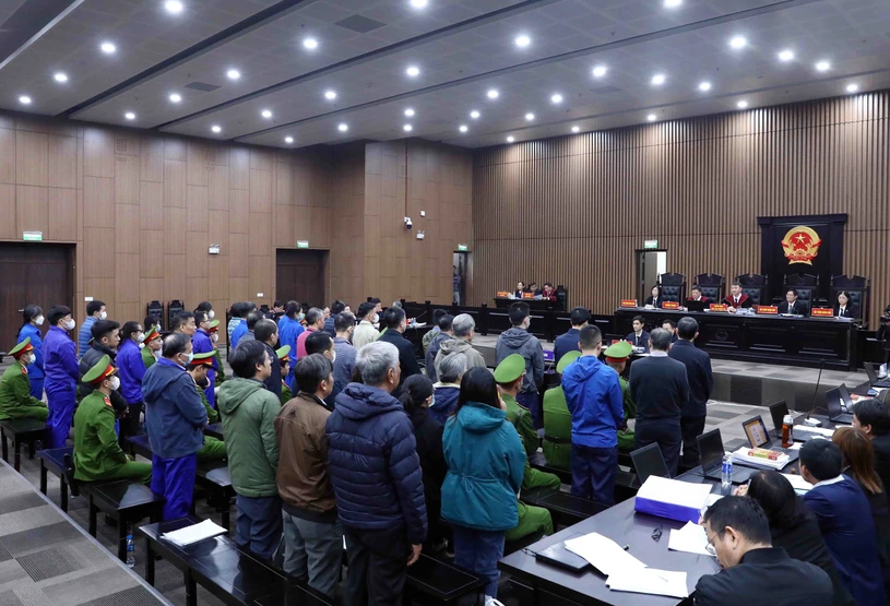Toàn cảnh phiên xét xử ngày 3/1. (Ảnh: Phạm Kiên/TTXVN) 