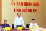 Bộ trưởng Bộ Văn hóa, Thể thao và Du lịch làm việc tại tỉnh Quảng Trị. (Ảnh: Nguyên Linh/TTXVN)