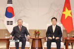 Tổng Bí thư Tô Lâm hội đàm hẹp với Tổng thống Hàn Quốc Lee Jae Myung. (Ảnh: Thống Nhất/TTXVN)