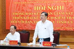Đồng chí Phạm Gia Túc, Ủy viên Bộ Chính trị, Bí thư Trung ương Đảng, Chánh Văn phòng Trung ương Đảng, Trưởng đoàn Kiểm tra, giám sát phát biểu chỉ đạo hội nghị. (Ảnh: Phương Hoa/TTXVN)