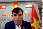 Ông Bùi Trung Thướng, Tham tán Thương mại Việt Nam tại Ấn Độ, phát biểu khai mạc hội thảo. (Ảnh: Ngọc Thúy/TTXVN)