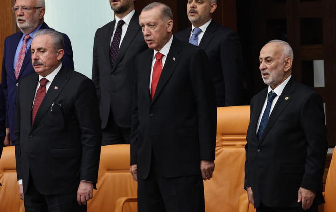 Tổng thống Thổ Nhĩ Kỳ Recep Tayyip Erdogan tại lễ tuyên thệ nhậm chức nhiệm kỳ thứ 3, ở Ankara, ngày 2/6/2023. (Ảnh: AFP/TTXVN) Ông Tayyip Erdogan tuyên thệ nhậm chức Tổng thống Thổ Nhĩ Kỳ ảnh 1