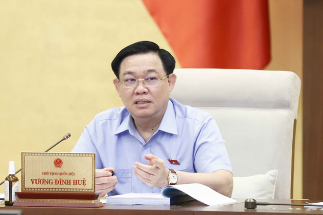 Chủ tịch Quốc hội Vương Đình Huệ phát biểu. (Ảnh: Doãn Tấn/TTXVN) Tăng cường tính dân chủ, pháp quyền, chủ động trong hoạt động Quốc hội ảnh 2