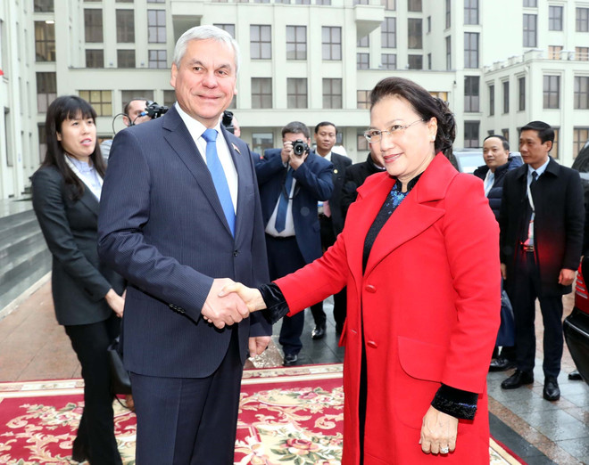 Chủ tịch Quốc hội Nguyễn Thị Kim Ngân gặp gỡ Chủ tịch Hạ viện Belarus ảnh 1