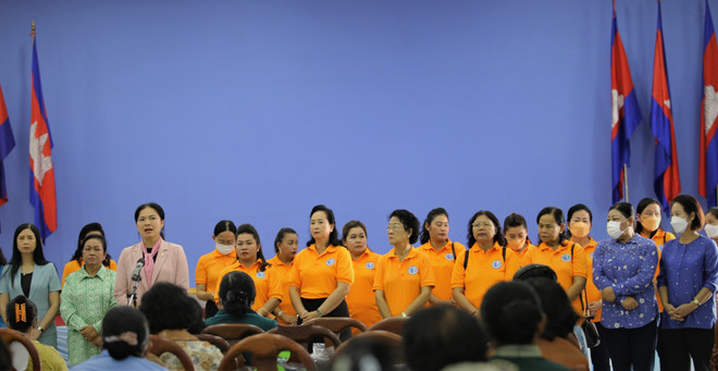 Quang cảnh cuộc gặp. (Ảnh: Huỳnh Thảo/TTXVN) Cuộc gặp gỡ nghĩa tình của phụ nữ hai nước Việt Nam-Campuchia ảnh 2