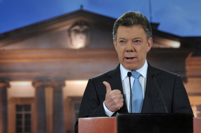 Tổng thống Colombia Manuel Santos bày tỏ lạc quan về tiến trình hòa đàm. (Ảnh: AFP/TTXVN) Chính phủ Colombia và FARC nối lại tiến trình hòa đàm ảnh 1