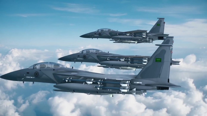 Máy bay chiến đấu F-15 của Không quân Saudi Arabia. (Ảnh: LinkedIn) Hạ viện Mỹ thông qua dự luật hạn chế bán vũ khí cho Saudi Arabia ảnh 1