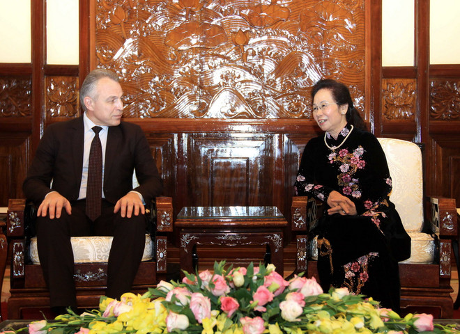 Phó Chủ tịch nước tiếp Đoàn đại biểu Liên hiệp Công đoàn Belarus ảnh 1