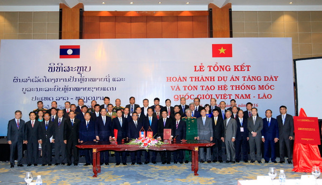 Tổng kết dự án tăng dày và tôn tạo hệ thống mốc giới Việt Nam-Lào ảnh 1