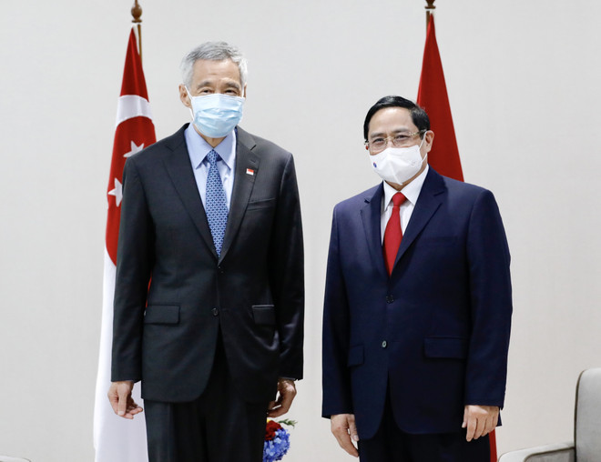 Thủ tướng Phạm Minh Chính hội kiến Thủ tướng Singapore Lý Hiển Long ảnh 2