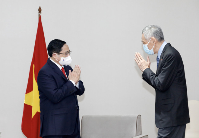 Thủ tướng Phạm Minh Chính hội kiến Thủ tướng Singapore Lý Hiển Long ảnh 1