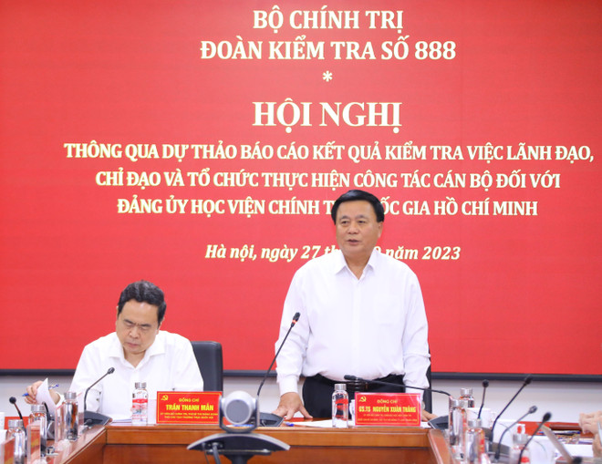 Đoàn Kiểm tra của Bộ Chính trị làm việc với Học viện CTQG Hồ Chí Minh ảnh 3