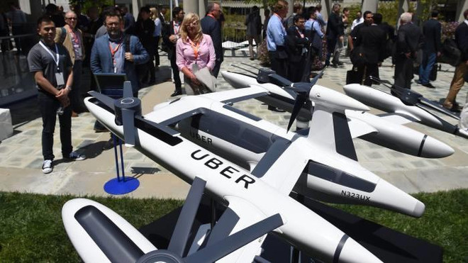 Mô hình mẫu taxi bay của Uber. (Ảnh: AFP) Uber chuẩn bị thử nghiệm dịch vụ 'taxi bay' tại Australia ảnh 1