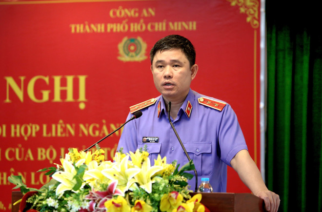 Ông Nguyễn Đức Thái, Viện trưởng Viện Kiểm sát Nhân dân Thành phố Hồ Chí Minh phát biểu tại hội nghị. (Ảnh: Thành Chung/TTXVN) Công an và Kiểm sát TP.HCM phối hợp điều tra vụ tiếp viên xách ma túy ảnh 1